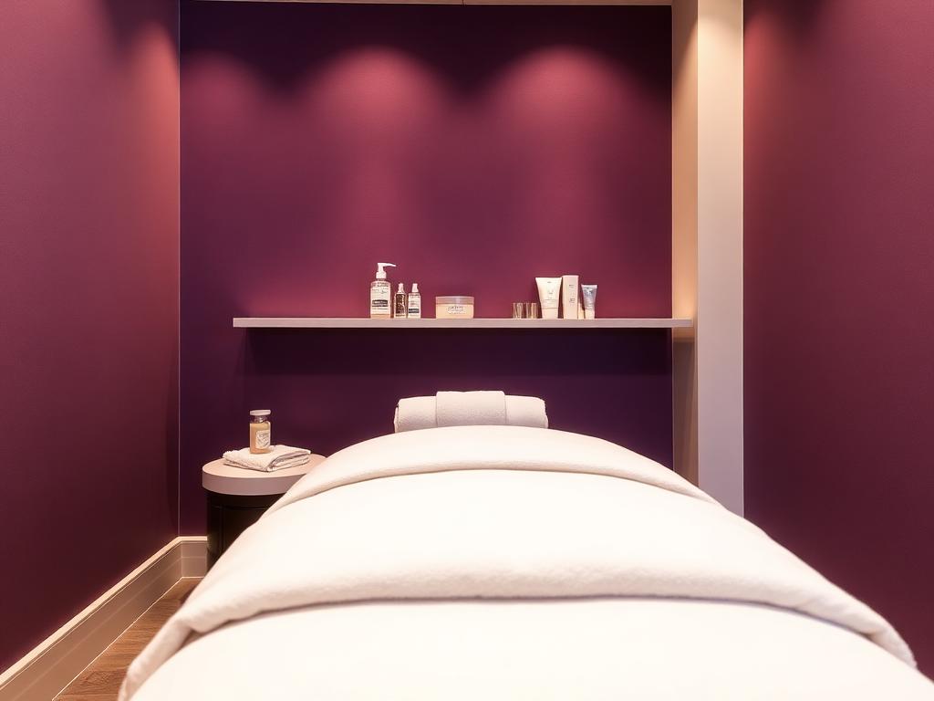 Treatment Suite available for rent at Forest Park Salon Suites Mall — Room for a facial or massage bed with soft lighting